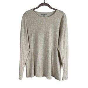 Woolrich Floral Top Beige XL Layering Boho Indie Folk Preppy Chic Soft Festival